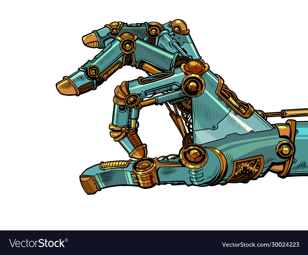 Robot hand click Royalty Free Vector Image - VectorStock