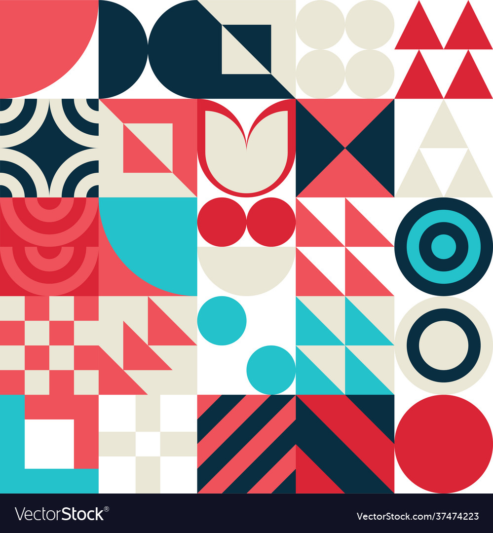 Seamless bauhaus abstract background Royalty Free Vector