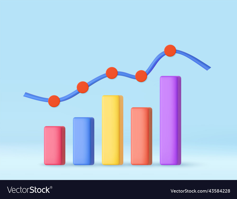 3d bar chart icon Royalty Free Vector Image - VectorStock