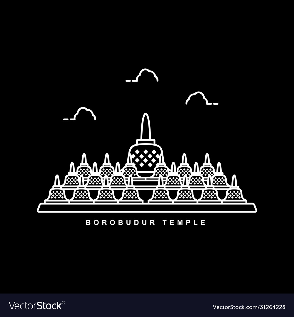 Borobudur temple heritage building in indonesia Vector Image