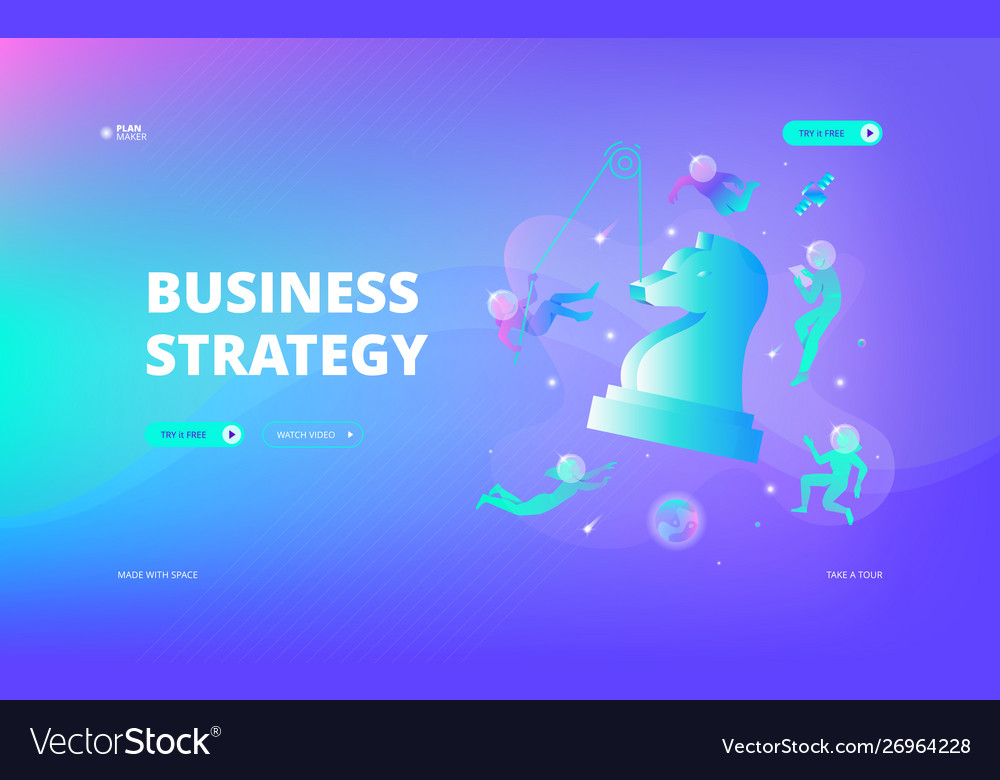 Business Strategy Web Banner Royalty Free Vector Image