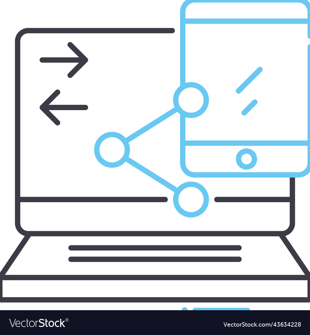 Cross platform line icon outline symbol