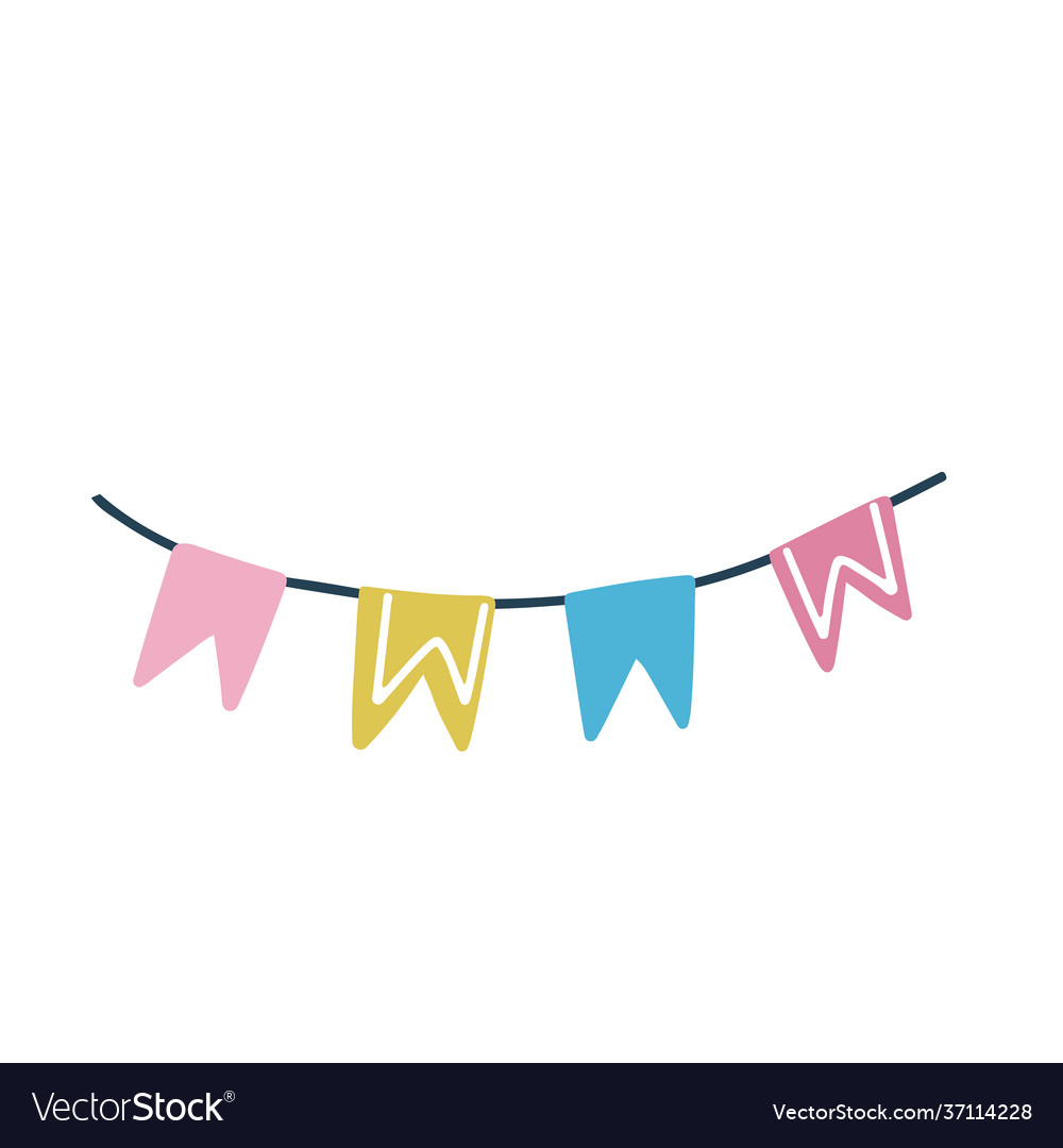 Hand drawn bunting garland doodle