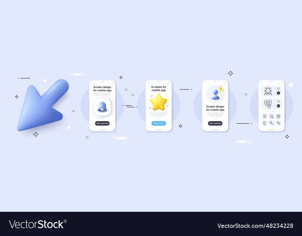 Helping hand squad and medical mask line icons