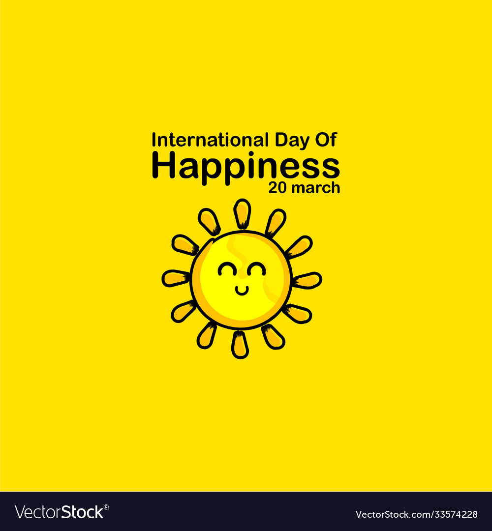 International day happiness template design Vector Image