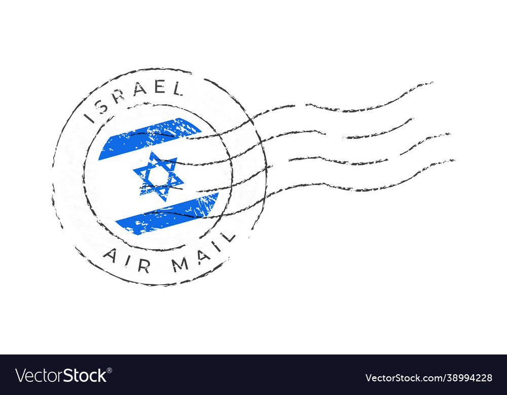 Israel postage mark national flag stamp