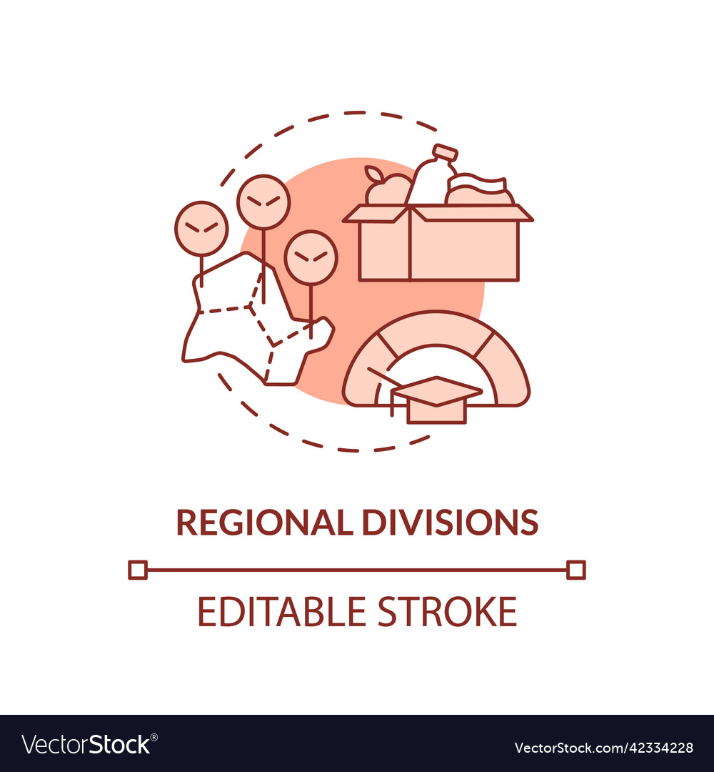 Regional divisions terracotta concept icon Vector Image