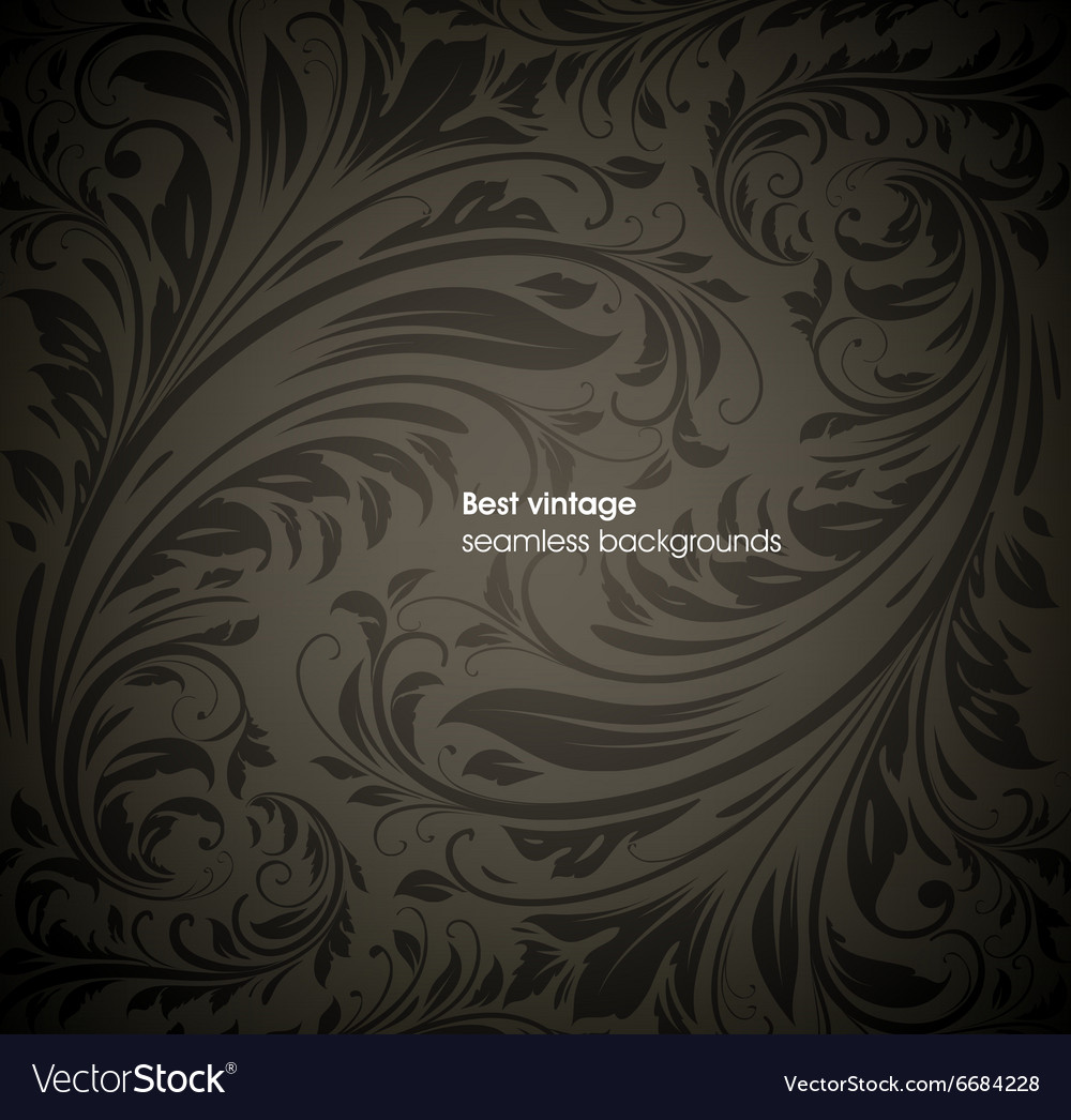 Seamless black floral background