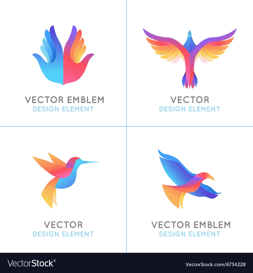 Set abstract gradient emblems Royalty Free Vector Image