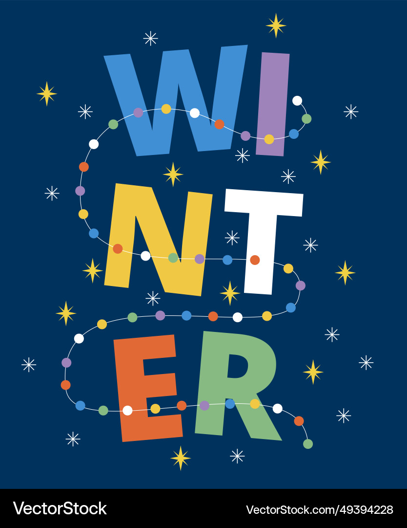 Winter greeting lettering Royalty Free Vector Image