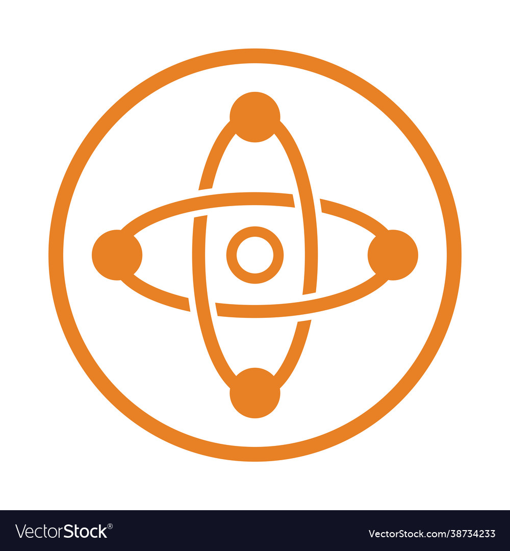 Atom science experiment icon orange color