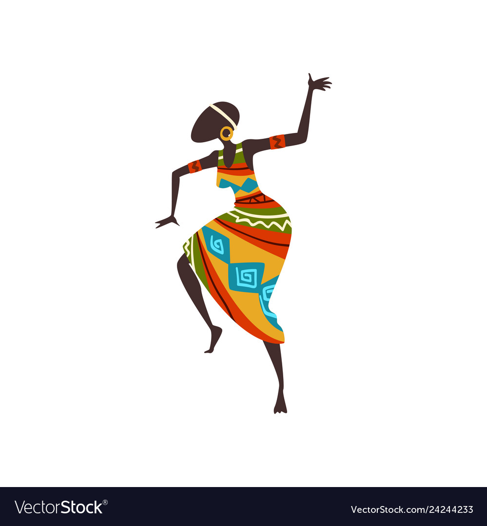 Beautiful african woman dancing folk or ritual Vector Image