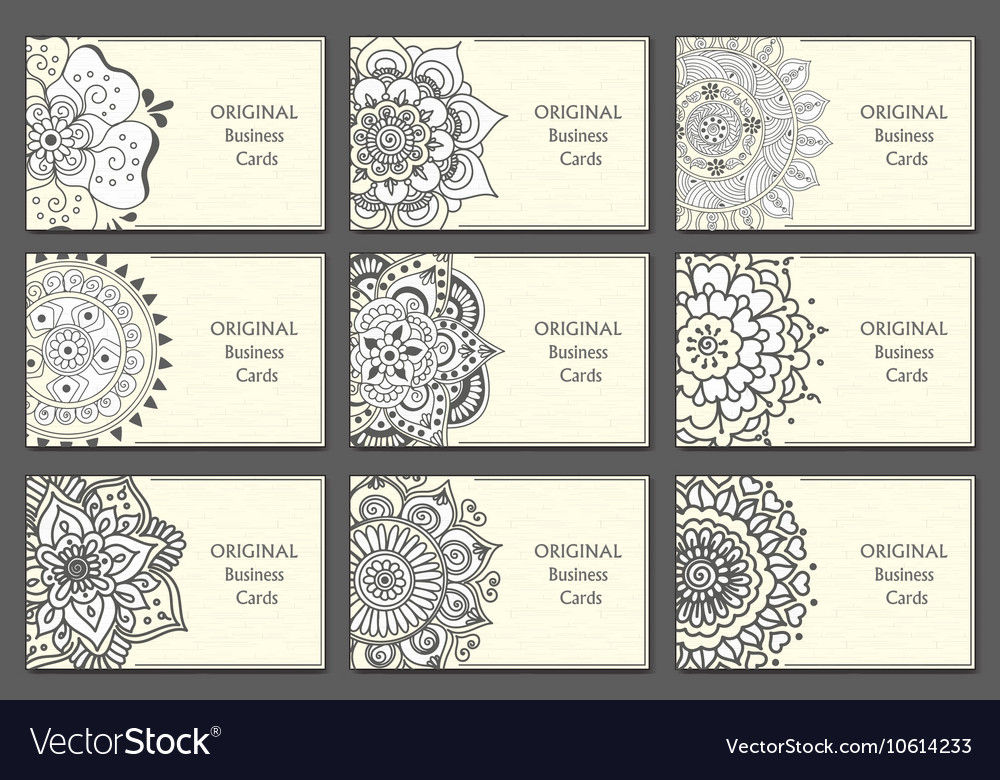 Business cards set with abstract pattern