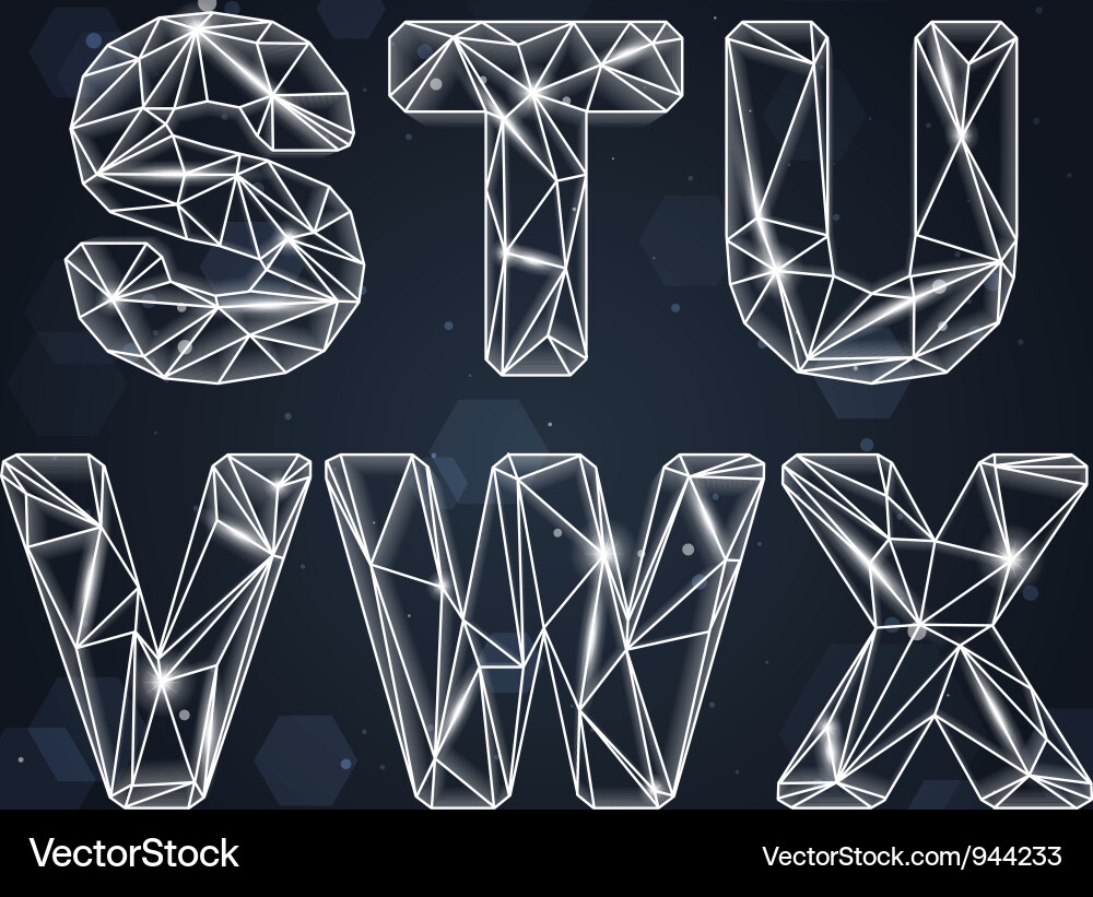 Constellation Geometric Font S X Royalty Free Vector Image