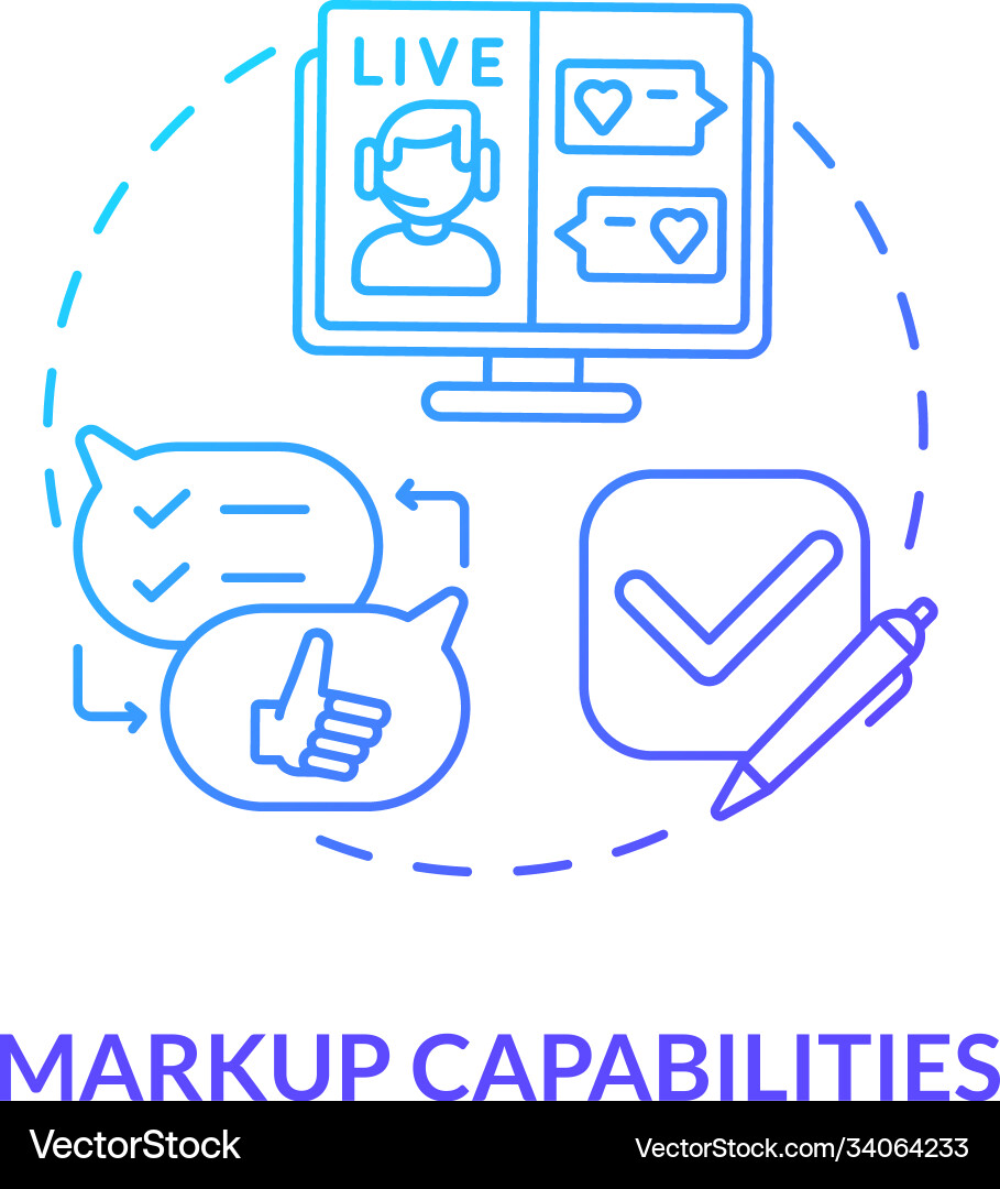 Markup capabilities concept icon Royalty Free Vector Image