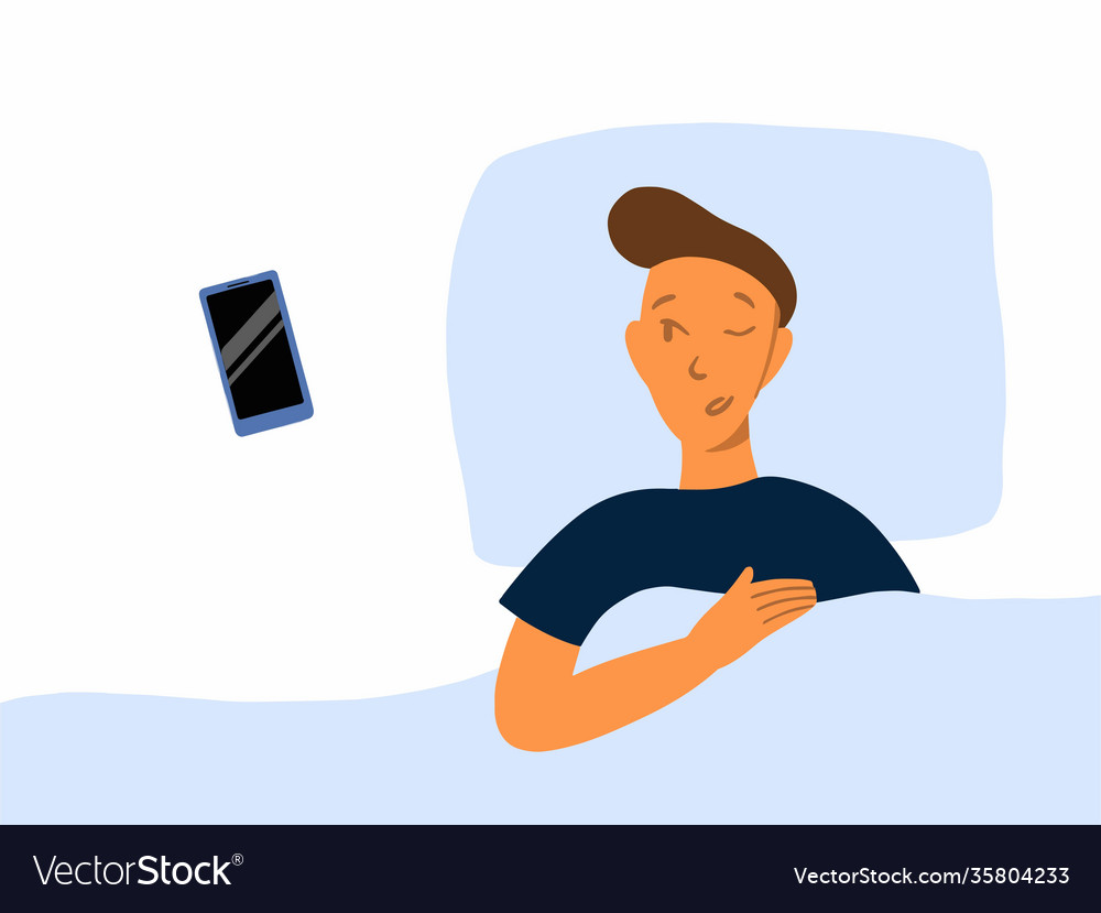 Person with a phone in bed modern life