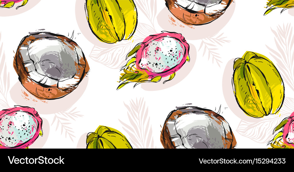 Seamless pattern with tropical fruit Royalty Free Vector