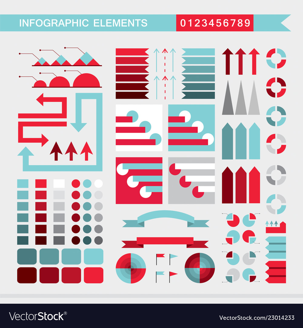 Set of infographic elements charts graph diagram Vector Image