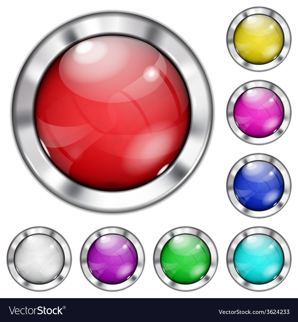 Set of opaque glass buttons