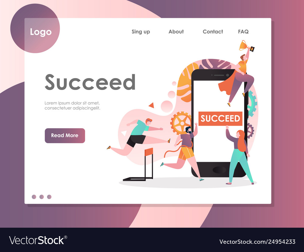 Succeed website landing page design