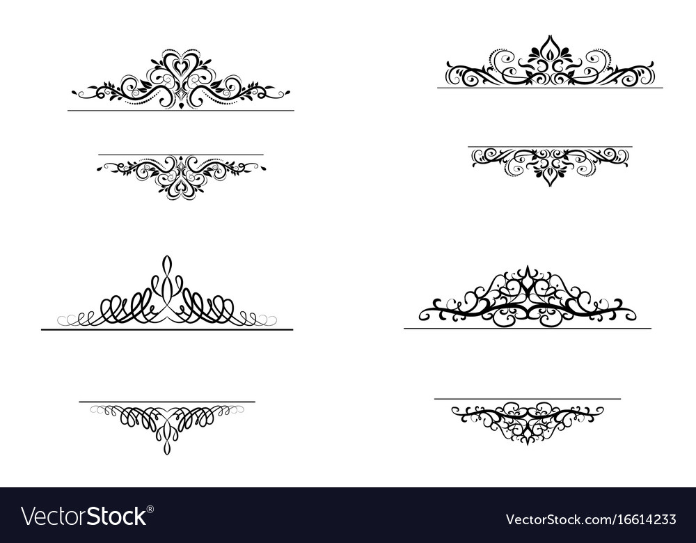 Vintage swirl frame set Royalty Free Vector Image