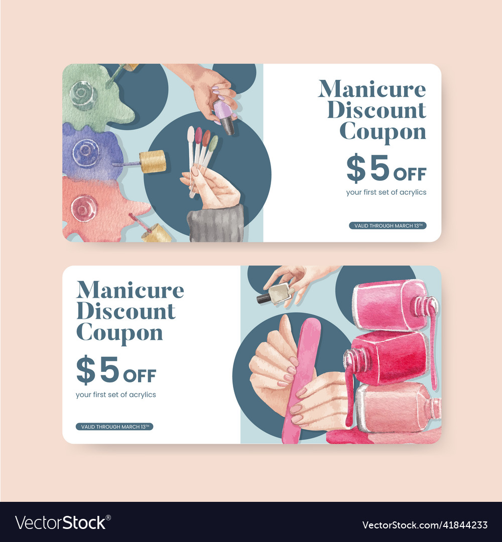 Voucher template with nail salon