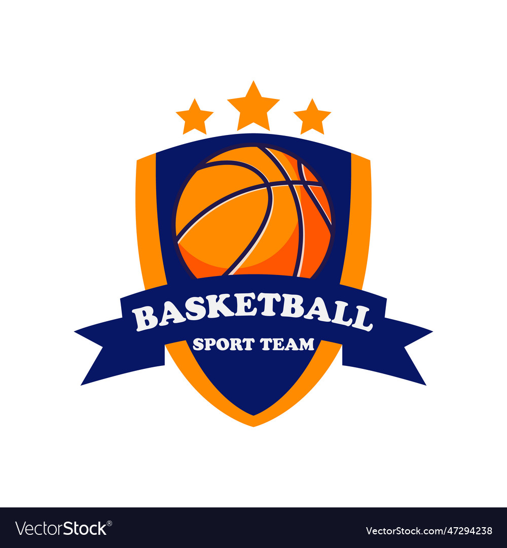 Basketball club logo badge Royalty Free Vector Image