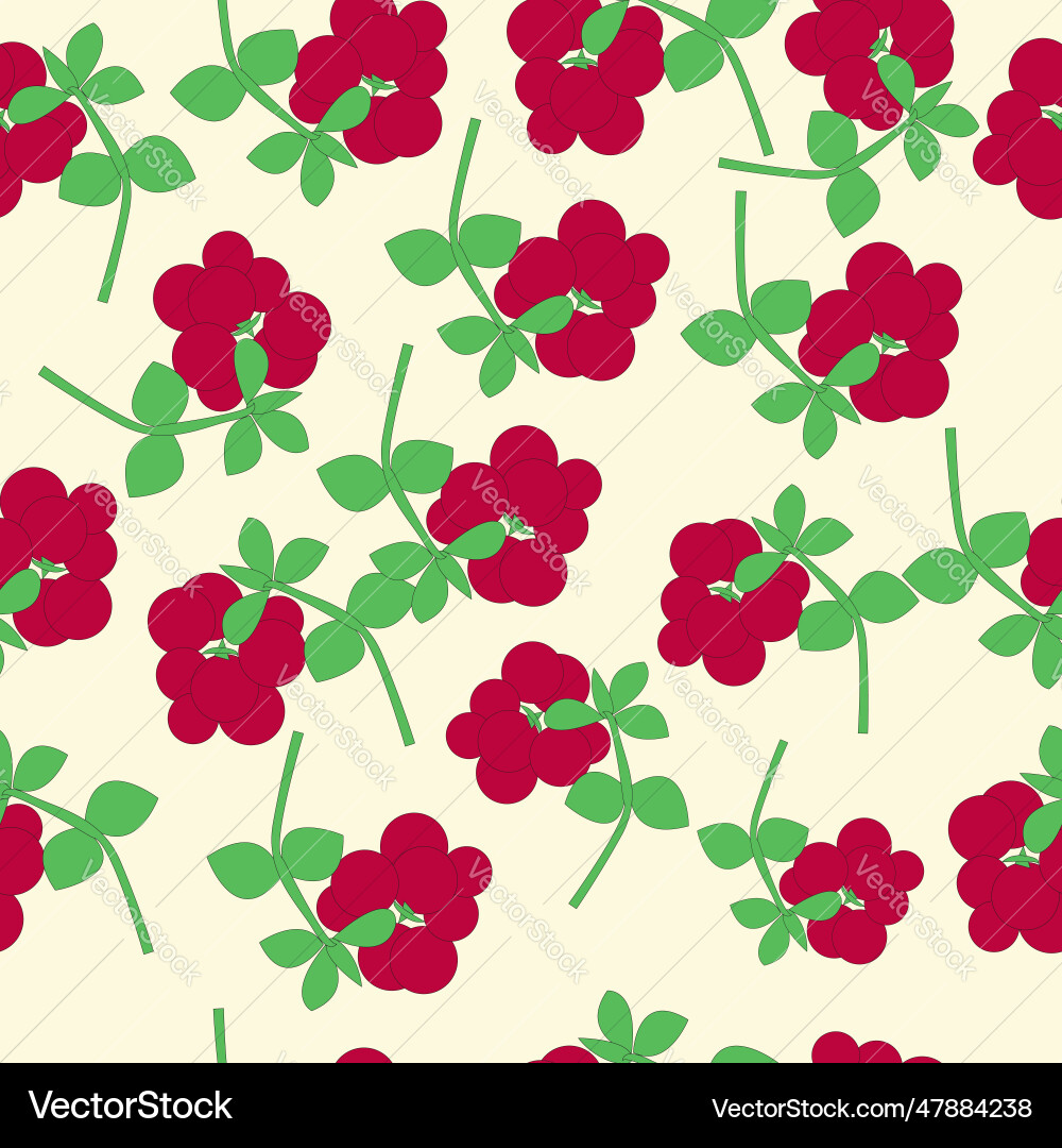 Cranberry branch seamless pattern Royalty Free Vector Image