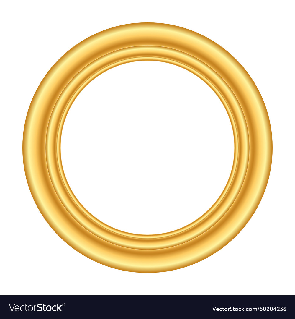 Gold thin round frame golden luxury circle logo Vector Image