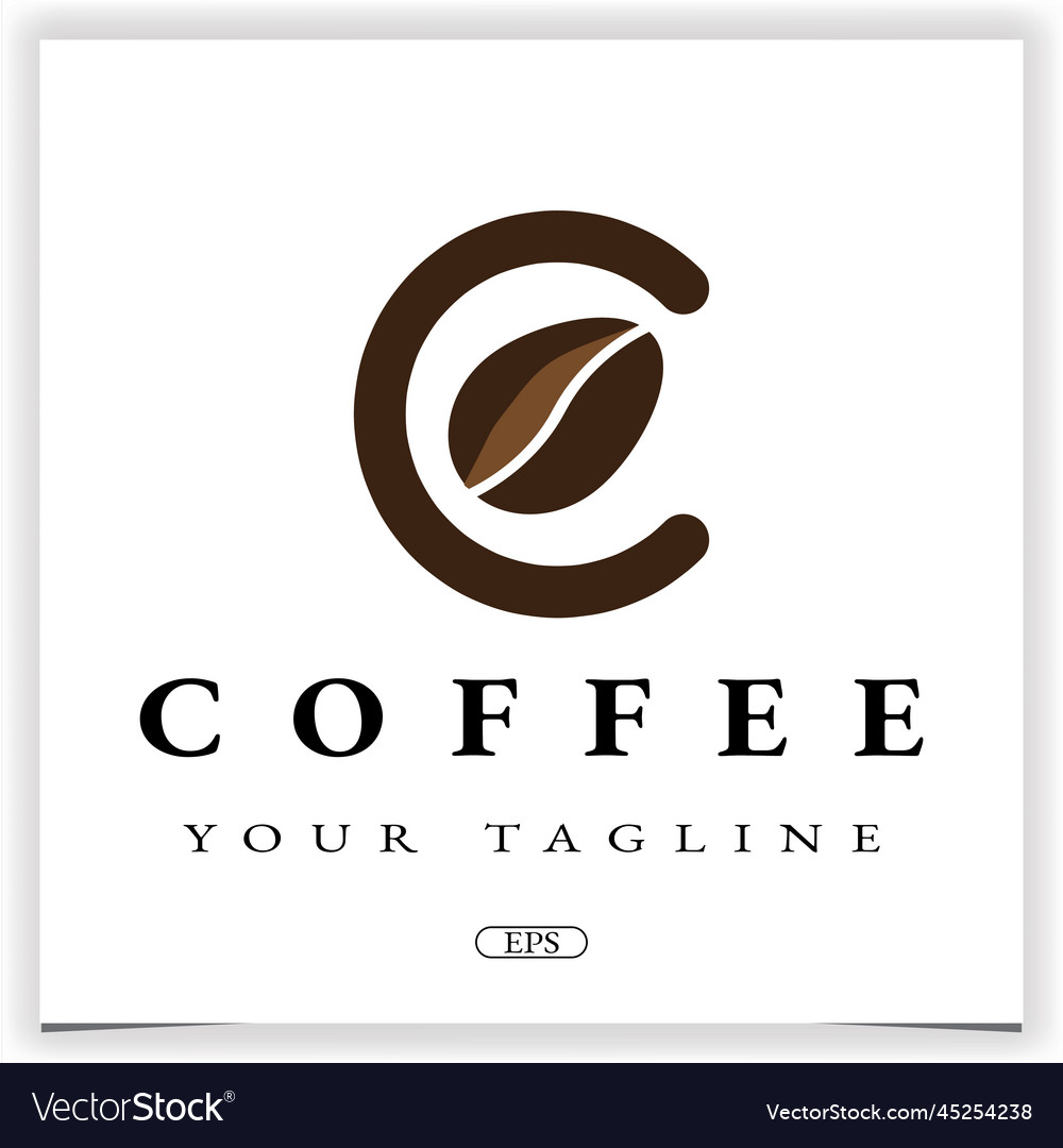 Letter c coffee logo premium elegant template eps