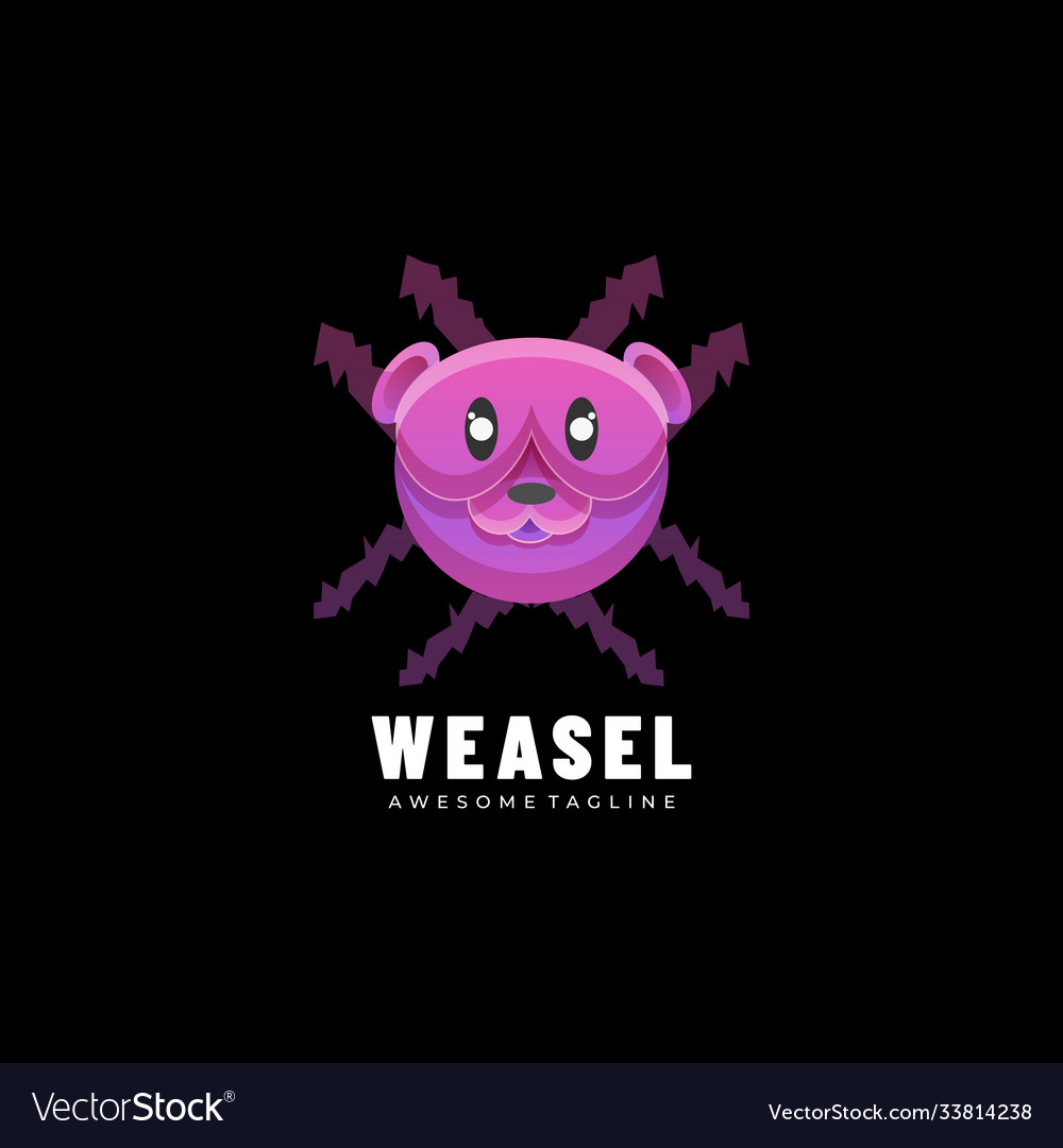 Logo weasel gradient colorful style