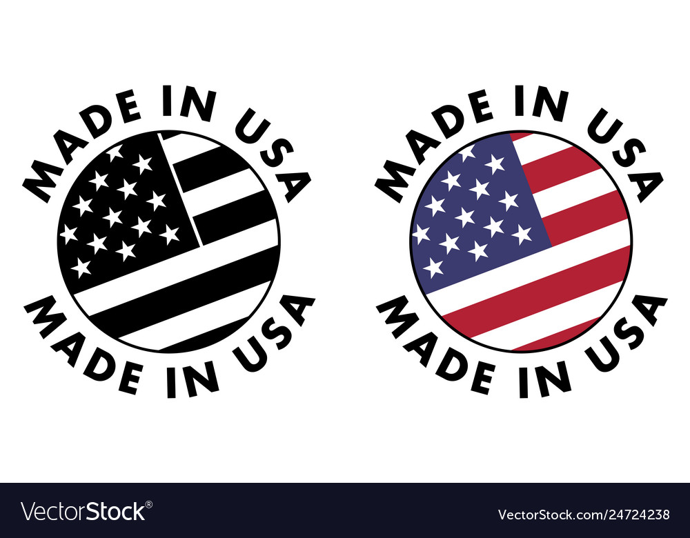 Made in usa sign red stripes white Royalty Free Vector Image