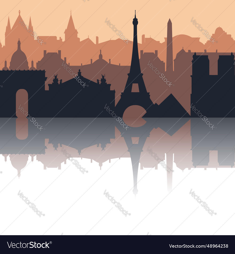 Paris city skyline silhouette france