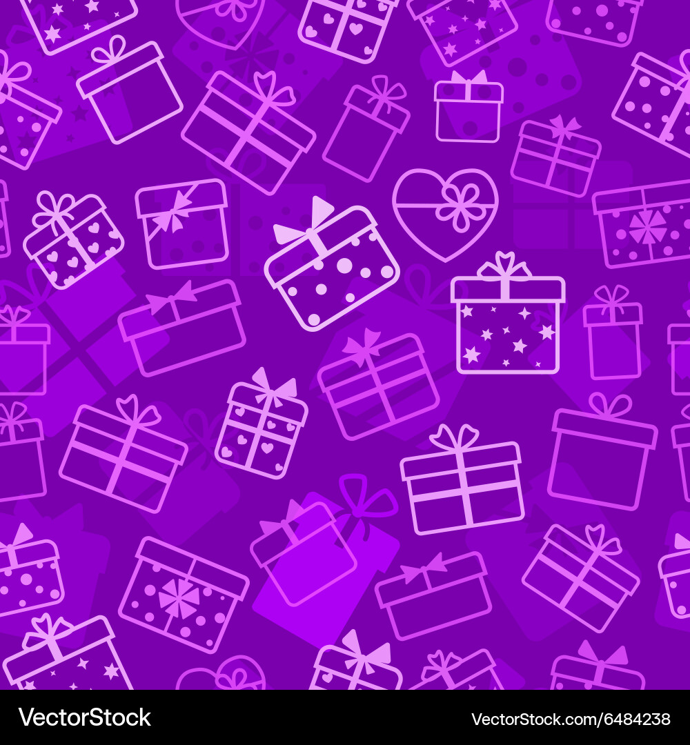 Seamless pattern of gift boxes Royalty Free Vector Image