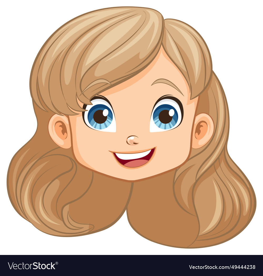 Smiling cartoon character of a cute girl Vector Image