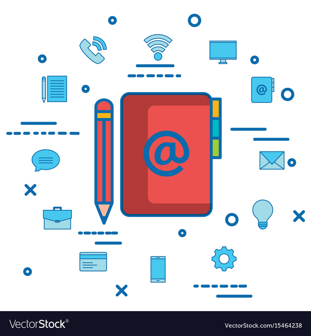 Technology and communication objects design Vector Image