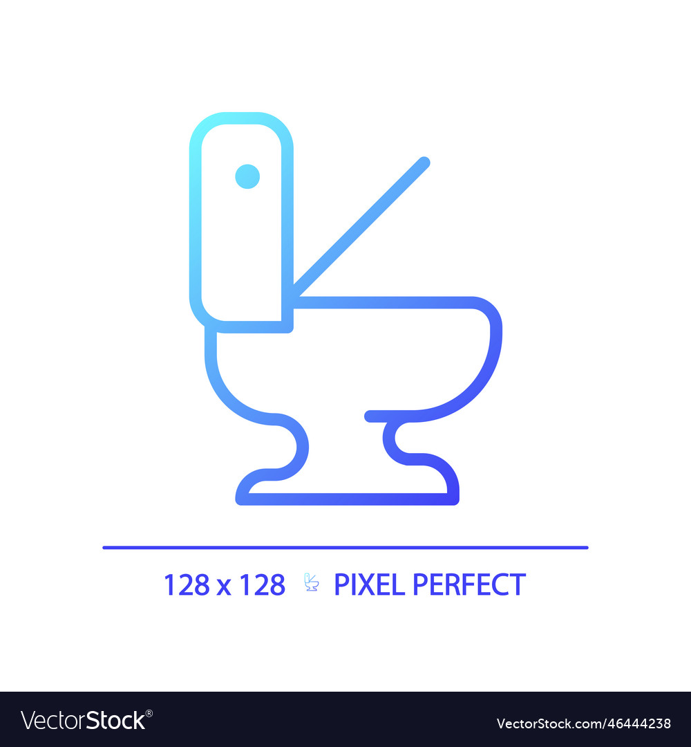 Toilet bowl pixel perfect gradient linear icon