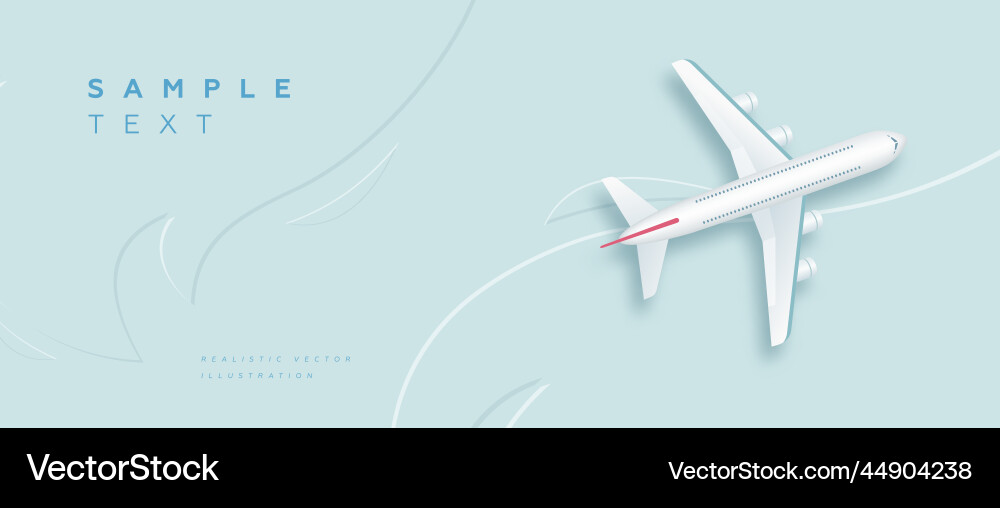 Travel by airplane realistic top view composition Vector Image