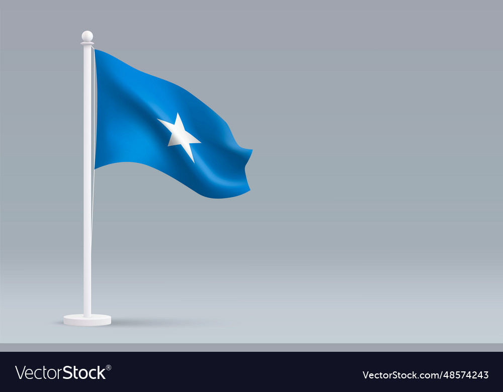 3d realistic national somalia flag isolated