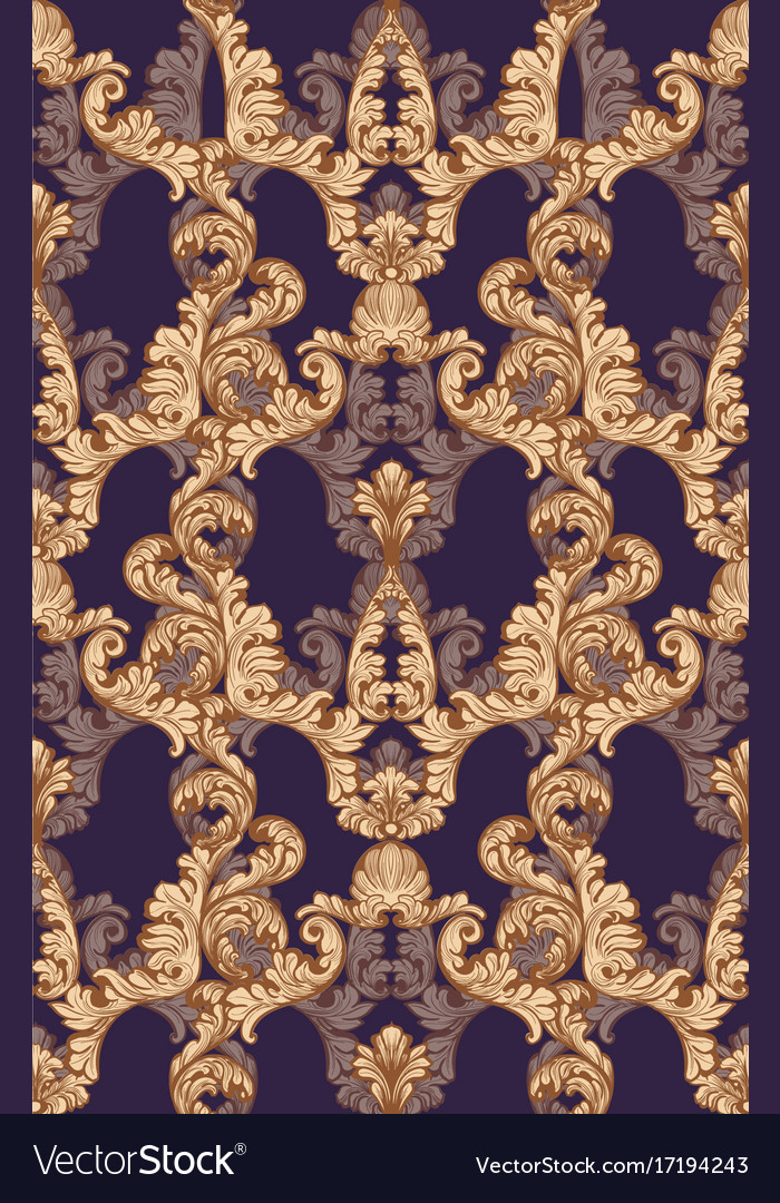 Baroque gold velvet pattern tile background rich