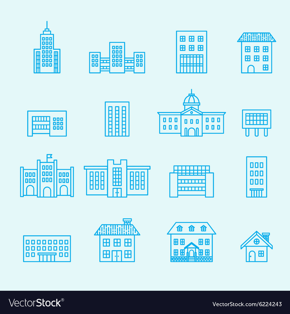 Buildings icon line