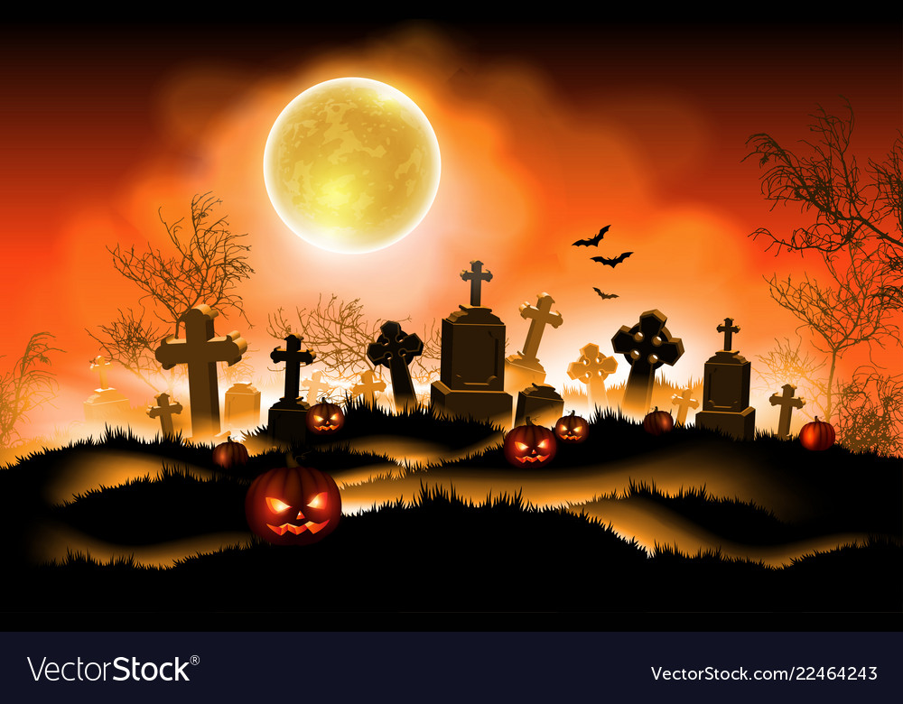 Halloween background with moon high detailed