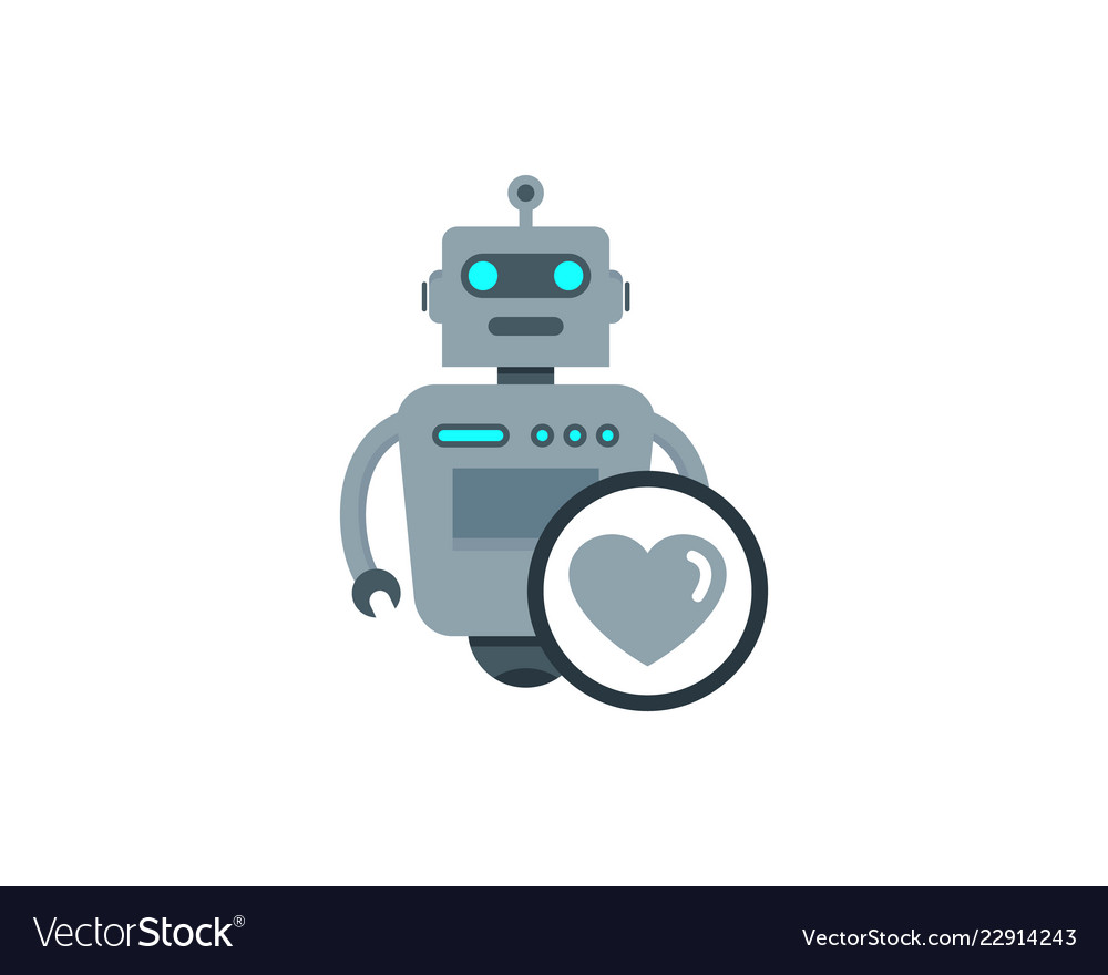 Love robot logo icon design Royalty Free Vector Image