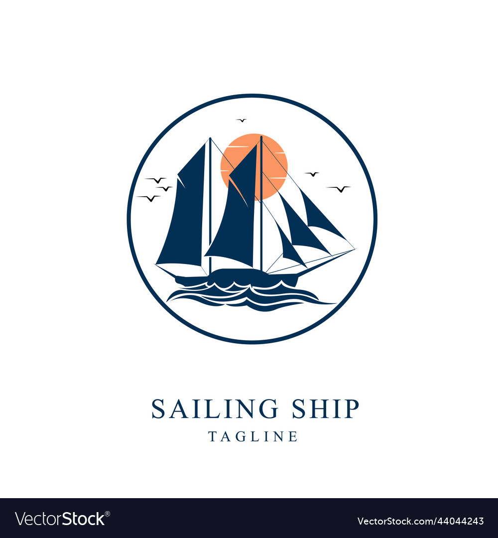 Segelschiff Logo silhouette nautical