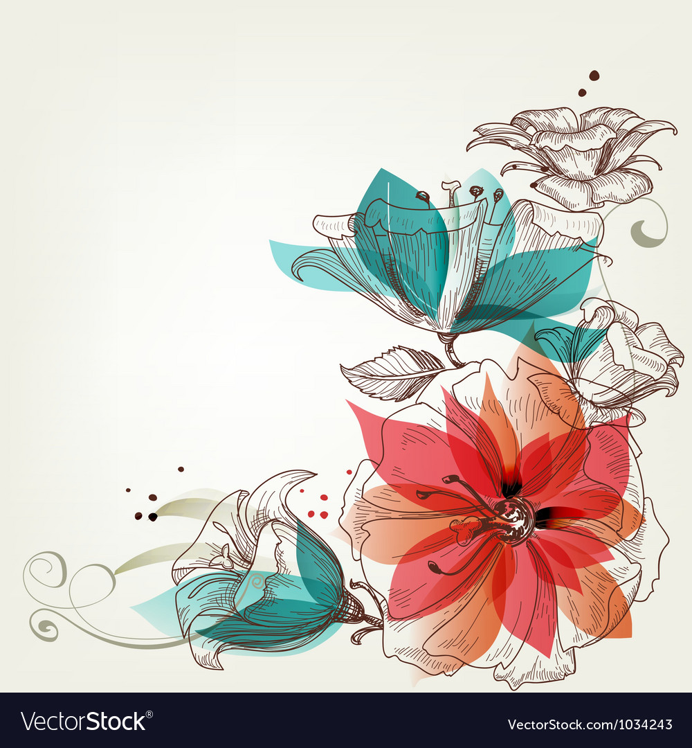 Vintage flowers background Royalty Free Vector Image