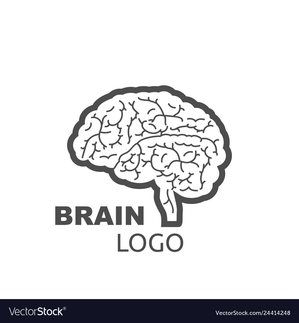 Brain logo style design on a white background