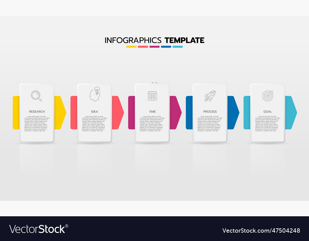 Business infographic template process with simple Vector Image