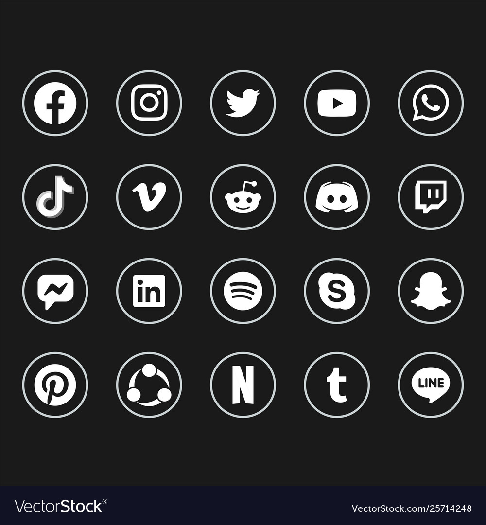 black social media icon png