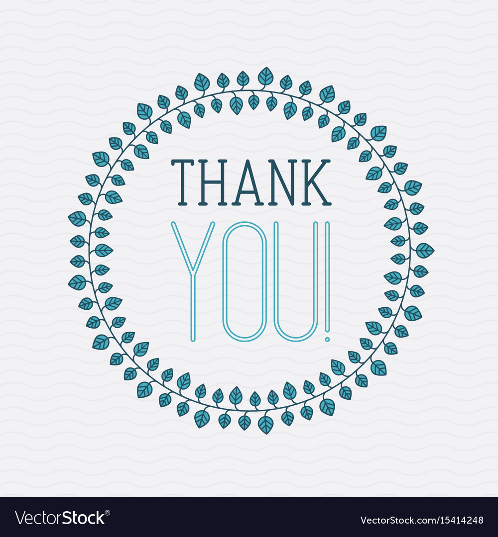 Concept thank you with leaves for web site Vector Image