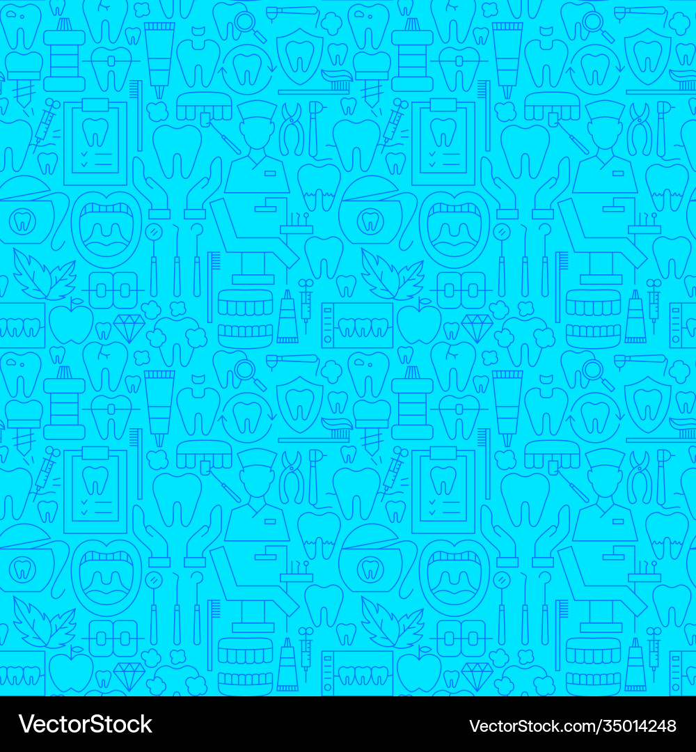 Dental line seamless pattern Royalty Free Vector Image